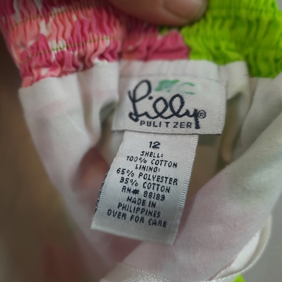 Lilly Pulitzer Halter Sun Dress Green & Pink Floral Size 12 Kids Girls - Picture 6 of 7